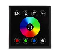 TOPINCN Regulador de Intensidad del Controlador del Panel Táctil LED con Diseño Elegante y Toque Capacitivo para Tira de Luz LED - Material ABS, Negro/blanco, Tamaño Compacto (BLACK)