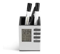 TOPINCN Reloj Despertador, LED multifunción Pantalla LCD Digital Pantalla de Temperatura Reloj Despertador Estuche para bolígrafo Regalo