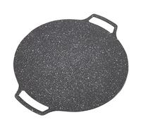 TOPINCN Sartén Cuadrada de Estilo Coreano, Placa de Barbacoa Coreana, Parrilla de Barbacoa, Sartén Circular Antiadherente para Estufa de Exterior para el Hogar(36cm)