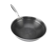 TOPINCN Sartén Híbrida Antiadherente de Acero Inoxidable de 9.5 Pulgadas, Sartén de Panal Hexclad, Sartén de Inducción Compatible con Todas las Estufas y Estufas de Gas, Apta