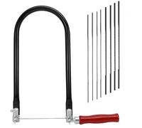 TOPINCN Sierra de Calar Ajustable, 8 Hojas de Acero de Alto Carbono de 260 Mm con Marco en U Giratorio de 360 grados, Herramienta Manual de Corte de Precisión para Madera, Plástico y