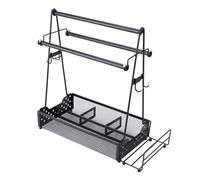 TOPINCN Soporte para Condimentos para Barbacoa con Diseño de Malla Metálica | Acero al carbono duradero, 4 compartimentos, fácil de transportar, perfecto para uso en exteriores