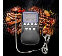 TOPINCN Termómetro Digital para Barbacoa con Pantalla LCD Grande y Alarma para una Parrillada Perfecta, Construcción Duradera de Acero Inoxidable y ABS