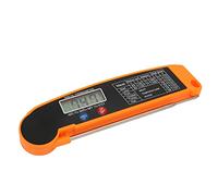 TOPINCN Termómetro Digital para Carne para Barbacoa, Termómetro para Alimentos de Lectura Instantánea con Diseño Plegable y Función de Calibración para Cocinar, Asar y Hornear (ORANGE)