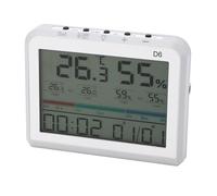TOPINCN Termómetro Digital para Interiores, Medidor Preciso de Temperatura y Humedad con Reloj para Invernadero de Oficina en Casa, Pantalla LCD de 3,34"