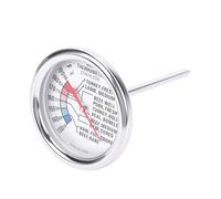 TOPINCN Termómetro para Barbacoa Termómetro para Carne para Alimentos Acero Inoxidable Proceso de Metal Dual Medidor de Temperatura Mecánico con Escala Transparente para Horno