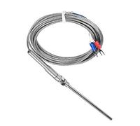 TOPINCN Termopar Tipo K de Alto Rendimiento, Cable de Sensor de Temperatura de Sonda de 100 Mm, 0-400 ℃ para Laboratorio (4M)
