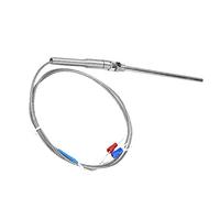 TOPINCN Termopar Tipo K de Alto Rendimiento, Cable de Sensor de Temperatura de Sonda de 100 Mm, 0-400 ℃ para Laboratorio (1M)