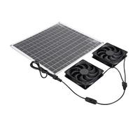 TOPINCN Ventilación de Escape Solar, Escape Accionado por Panel Monocristalino de 20 W y 18 V con Interruptor, Dispositivo de Flujo de Aire Dual de Alta e 3000 RPM para