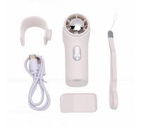 TOPINCN Ventilador de Mano, Ventilador de Mano Recargable por USB, 100 Velocidades, 18000 RPM, Portátil con Motor de Alta Velocidad con Abrazadera Desmontable para Uso en (WHITE)