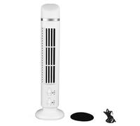 TOPINCN Ventilador de Torre para Dormitorio, Mini USB de Refrigeración Silenciosa sin Aspas con LED (WHITE)