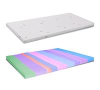 Topper Memory Individual 90 x 200 Alto 7 cm con 9 Zonas diferencial con Revestimiento desenfundable Aloe Vera