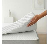 Topper Viscoelástico 200x200 cm - Grosor 8 cm | Fabricado en España | Alivia la Presión | Reduce la Tensión Corporal | 100 % Viscoelástica | Funda Transpirable Desenfundable y Lavable | CertiPUR