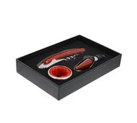 TOPPERFUN Juego de 3 Abridores de Vino en Acero Inoxidable y Madera con Anillo Clásico para Fiestas y Bares