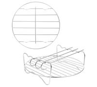 TOPPERFUN Parrilla de Cocina Doméstica de Acero Inoxidable de Doble Capa | Rejilla para Cocinar al Vapor, Acabado Pulido y Bordes Suaves, Uso en Freidora de Aire y Cocina
