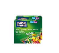 Toppits - Bolsa de cierre zip (pequeñas, 20 unidades de 150 ml y 20 unidades de 380 ml, con cierre Safeloc, 2 paquetes)