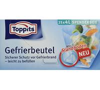 toppits Bolsa para congelados, 4 L, atril suelo, 25 unidades), transparente