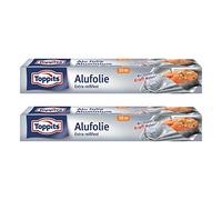 Toppits Papel de aluminio de doble fuerza (10 m x 29,5 cm), 2 unidades (2 x 10 metros)