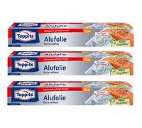 Toppits Papel de Aluminio Extra Resistente 3x 10m Con Doble Kraft-Waben Lámina