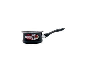 TopRed | Cazo de Acero Esmaltado con Antiadherente Bicapa Reforzado, Apto para Todo Tipo de Cocinas Incluida Inducción, Negro, 14/12 cm | Marca Magefesa