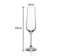TopRed | Copas de Vino de Cristal Bohemia - Set de 6 Copas Modelo Belia Height 22.5x width 6x length 6 cm
