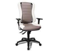 Topstar HE30PS033 Silla de Escritorio de Oficina, Head Point RS con reposabrazos, Dos Colores Acolchado Gris/Blanco