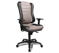 Topstar HE30PS103 Silla de Escritorio de Oficina, Head Point RS con reposabrazos, Dos Colores Acolchado Gris/Blanco