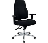 Topstar® PI99GBC0H, silla de oficina giratoria modelo P91 - negra, con reposabrazos, y doble rueda de seguridad para todo tipo de suelos