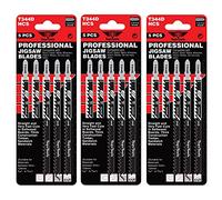 TopsTools 15pcs JSTT344D_3 152mm T344D Madera Hojas caladora Larga vida | Vástago T seguro y estable; hojas duraderas cortan madera rápido, limpio y preciso