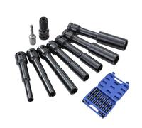 TOPWAY 1/2" Juego de Vasos de Impacto Extra Profundos 9 Piezas 8-19 mm Métrica Llaves de Vaso Impacto de Pared Delgada Extralarga para Reparación Motores Camiones Tractores