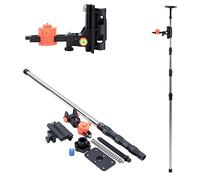 TOPWAY Barra Telescópica para Nivel Láser 115-350 cm Acero Inoxidable Puntal Telescopico Extensible Hasta al Techo, con Soporte y Bolsa de Nylon