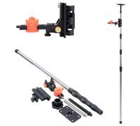 TOPWAY Barra Telescópica para Nivel Láser 115-400 cm Acero Inoxidable Puntal Telescopico Extensible Hasta al Techo, con Soporte y Bolsa de Nylon
