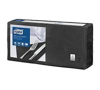 Tork 477864 Servilleta blanda para almuerzo, 33 x 33 cm, 3 capas, doblada 1/4, 1X150, negra