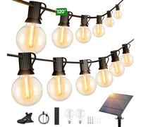 Torkase Cadena luminosa exterior solar jardín - 36 m 120 pies G40 LED lámparas solares de jardín luces cenador de exterior para balcón fiesta patio boda