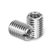 Tornillo adaptador de rosca ranurada interior y exterior M2-M12, acoplador tuerca conversión con manguito inserción acero inoxidable 304, alambre M2-12(M6-10-5 (5pcs))