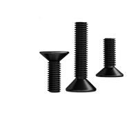 Tornillo Avellanado Pernos hexagonales de acero negro, cabeza con Conector hexagonal, tornillo Allen avellanado plano, M2 .5 M3 M4 M5 M6 M8 M10 M12(6mm,M6 (10pcs))