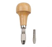 Tornillo de banco de joyería con mango de madera y portabrocas doble para hacer joyas, envolver alambre y perforar, construcción de aleación de grado industrial, 80 x