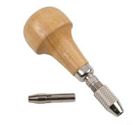 Tornillo de banco de mango de madera con portabrocas de aleación reemplazable, taladro de mano de un solo extremo para hacer joyas, envoltura de alambre, perforación y fabricación de modelos