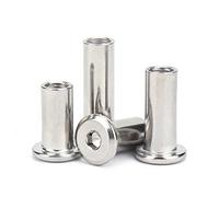 Tornillo de cabeza hexagonal Tuerca de remache de acero inoxidable 304, conector hexagonal for muebles, tuercas ciegas, barril(M8 x 30mm 5PCS)