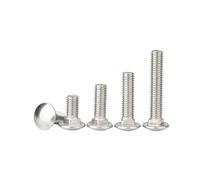 Tornillo de cabeza redonda con cuello cuadrado, M3, M4, M5, M6 GB12 304 A2-70, acero inoxidable, L=8~120 mm(16mm,M4-20pcs)