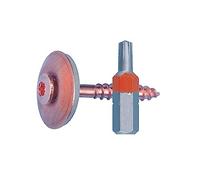 Tornillo de estanqueidad de acero inoxidable A2, chapado en cobre, AW 20, 4,5 x 45 mm, con arandela de sellado de 25 mm de diámetro, junta EPDM, punta de aguja, con BIT a juego