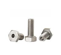 Tornillo hueco de acero inoxidable 304, M4M5M6M8M10M12M14M16M20, especial for máquina de roscado de orificio pasante con perno hexagonal exterior.(M12x60x6.2mm 1PCS)
