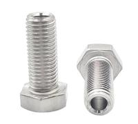 Tornillo hueco M5/M6/M8/M10/M12/M14/M16/M20 Perno hexagonal exterior de acero inoxidable Rosca de máquina Tornillo de orificio pasante 2 piezas, 2 piezas, M14x30x7,2mm