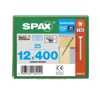 Tornillo para madera, acero inoxidable A4, 12 mm, longitud 400 mm, 25 unidades - Caja profesional