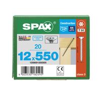 Tornillo para madera, acero inoxidable A4, 12 mm, longitud 550 mm, 20 unidades - Caja profesional