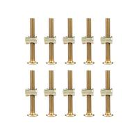 Tornillo para muebles, 10PCS M6 Tornillos para muebles de acero al carbono de 50 mm Con tuercas de barril de 6 mm Sujetador de conector para unir industrial Madera Encimeras de cocina Gabinetes