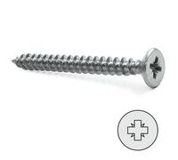 Tornillo rosca madera cabeza plana pozidriv zincado din 7505-a largo 35mm diámetro 5mm (caja 500)