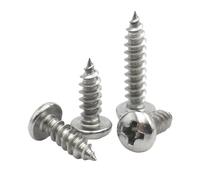 Tornillos autorroscantes de cabeza plana, Tornillo penetrante principal redondo de la cacerola cruzada pequeña del acero inoxidable 304(30MM,M1.7-200PC)