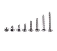 Tornillos Autorroscantes M3 de Rosca Total, 200 Unidades, Cabeza Plana Avellanada, Acero Inoxidable 304, para Madera, Plástico y Metal