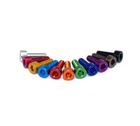 Tornillos de aluminio 10pcs M4 de cabeza hueca hexagonal Tornillo de aleación de aluminio, M4x12, rojo